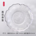 Axyaa Small Clear Glass Saucer Plates with Gold Rim