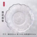 Axyaa Small Clear Glass Saucer Plates with Gold Rim