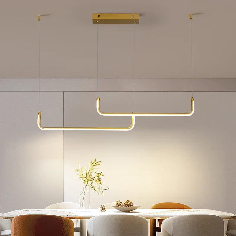 Axyaa Gold Pendant Light: Modern, Energy-Efficient, Adjustable for Dining Room