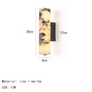 Axyaa Marble Wall Light Black Metal Dimmable Sconce Stone Lamp