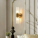 Axyaa Modern Metal K9 Crystal Wall Sconce for Bedroom Mirror, 12W Led Wall Lamp