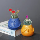 Ceramic Human Face Flowerpot by Axyaa