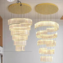 Axyaa Crystal Chandelier Stair Pendant Lamp Living Room Lighting
