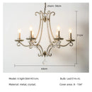 Axyaa Crystal Chandelier: French-style Silver LED Pendant Light, Retro E14 Bar Lamp