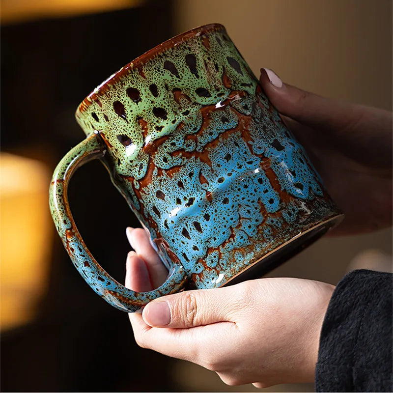 Axyaa Ceramic Oil Drum Coffee Mug - Large Capacity, Durable Drinkware for Home & Office