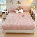 Axyaa Plush Jacquard Velvet Fitted Bed Sheet for Double King Queen Bed