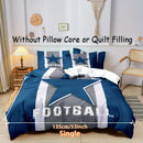 Axyaa Pentagram Football Stripe Duvet Cover Set for Men and Teens