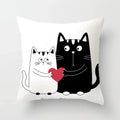 Axyaa Cat Sofa Pillow Cover - Cartoon Style Home Decor Pillowcase