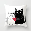 Axyaa Cat Sofa Pillow Cover - Cartoon Style Home Decor Pillowcase
