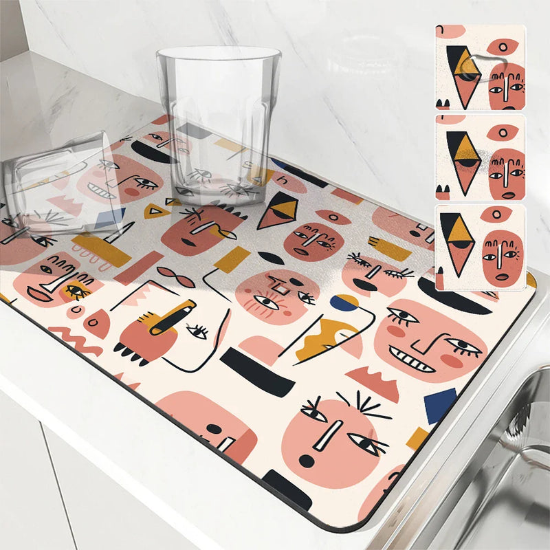 Axyaa Kitchen Draining Mat - Quick Dry Absorbent Drain Pad