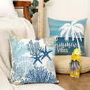 Axyaa Starfish Coconut Tree Pillowcase for Home Decor