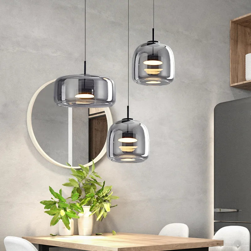 Axya Deco Nordic Glass LED Pendant Light for Luxury Home Office Bedrooms