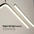 Axyaa Geometric LED Chandelier Modern Minimalist Line Art Pendant Lamp Home Decor