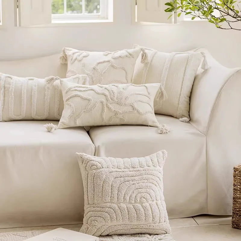 Axyaa Chenille Pillow Covers: Textured Sofa Cushion Cases for Modern Minimalist Style