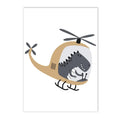 Axyaa Cartoon Vehicle & Dinosaur Canvas Wall Art for Boys Room
