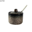 Axya Ceramic Spice Jars Salt Pepper Shakers Kitchen Seasoning Organizer Box