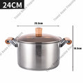 Axyaa Stainless Steel Hot Pot with Lid: Induction Cooker Gas Stove Non-Stick Double-Eared Pan
