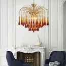 Axyaa Glass Water Drop Chandelier for Living, Bedroom, Dining Room - Retro Design