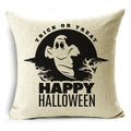 Axyaa Halloween Pumpkin Owl Bat Linen Throw Pillowcase