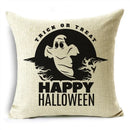 Axyaa Halloween Pumpkin Owl Bat Linen Throw Pillowcase