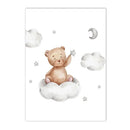 Axyaa Boho Cloud Moon Bear Nursery Wall Art Poster Kids Room Decor
