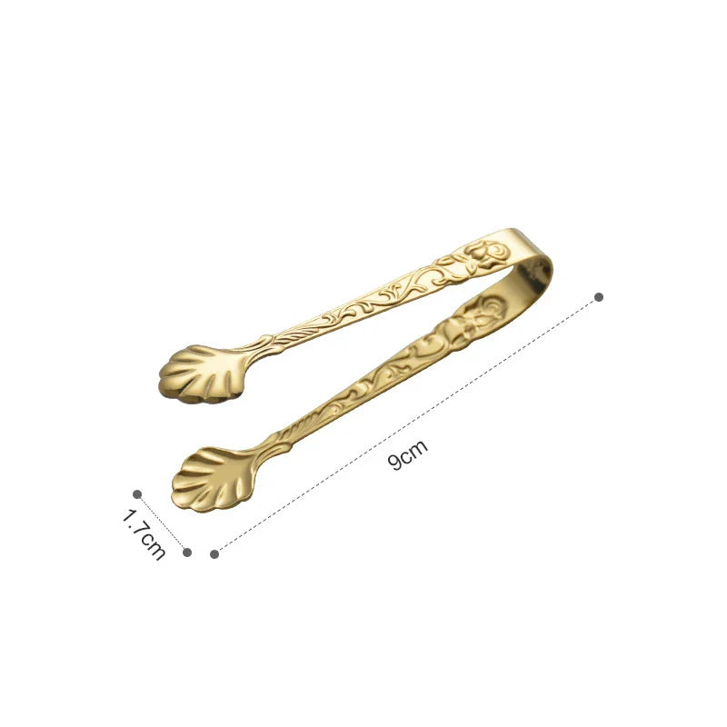 Axyaa Stainless Steel Mini Grill Tongs Ice Cube Sugar Tea Serving Clip
