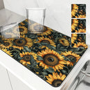 Absorbent Sunflower Devil's Eye Drying Pad by Axyaa for Stylish Kitchen Organization