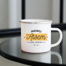 Axyaa Enamel Mug - Top Atsem Gift, Creative Print, School Drinkware, Home Handle