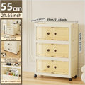 Axyaa 55cm Large Double-Door Storage Cabinet with Swivel Casters, 3-6 Tier for Home Organization