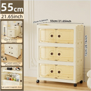Axyaa 55cm Large Double-Door Storage Cabinet with Swivel Casters, 3-6 Tier for Home Organization