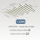 Axyaa Fishbone Line Acrylic LED Ceiling Lamp, Musical Note Theme, Modern Nordic Art