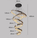 Axyaa Crystal Chandelier Stair Pendant Lamp Living Room Interior Lighting Home Decoration