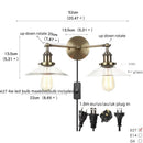 Axyaa 2-Head Industrial Vintage Wall Lamp Clear Glass Stair Light Fixtures