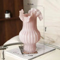 Axyaa Pink Glass Flower Vase: Chic Home Decor, High-End Living Room Ornament
