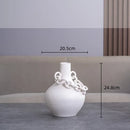 Axyaa Geometric Chain Ceramic Vase: Stylish Handcrafted Room Decor & Flower Holder