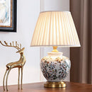 Axyaa Retro Flower Ceramic Table Lamp for Home Decor