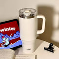 Axyaa Stainless Steel Vacuum Tumbler with Straw and Handle