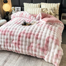 Axyaa Cozy Rabbit Fur Blanket: Soft Plush Comforter for Bed & Sofa
