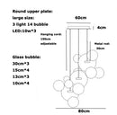 Axyaa Black White Glass Chandelier: Artistic Bubble LED Lighting for Large Living Room