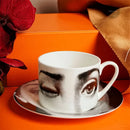 Axyaa Gold-plated Face Animal Ceramic Coffee Cup | Fine Bone Teacup | Home Decor & Gift