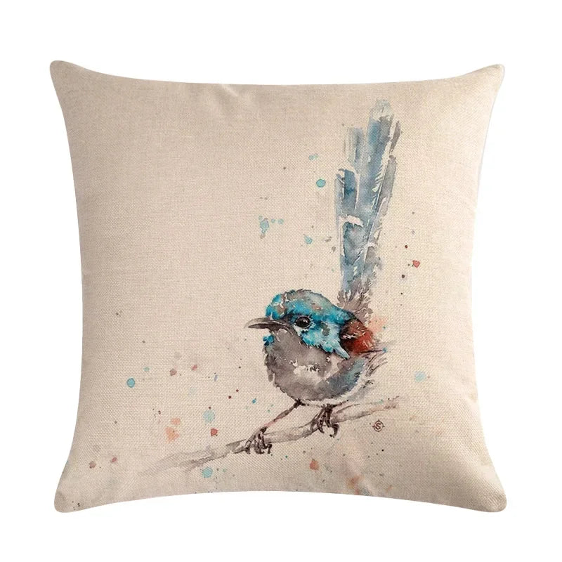 Animal Print Linen Pillowcase by Axyaa - Home Decor Cushion Cover