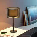 Axyaa Nordic Black/White Fabric Floor Lamp - Minimalist High Living Room Table Lamp
