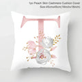 Axyaa Pink Letterwork Cushion Cover 45*45cm, Wedding Party Decor, Elegant Wedding Pillow