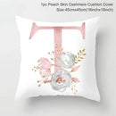 Axyaa Pink Letterwork Cushion Cover 45*45cm, Wedding Party Decor, Elegant Wedding Pillow
