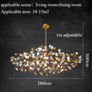 Axyaa Luxury Crystal Branch Chandelier for Villa Living Room, All Copper Elegant Design