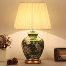 Axyaa Nordic Floral Bird Ceramic Table Lamp, Vintage Bedroom Bedside Light