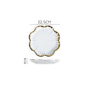 Axyaa Light Luxury Ceramic Dinner Plate for Steaks, Noodles, Fruits, and Dim Sum