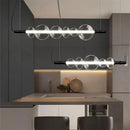 Axyaa LED Glass Pendant Lamp: Modern Minimalist Strip Light for Living Room & Coffee Shop