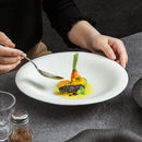 Axyaa Matte Striped Ceramic Plate Pasta Salad Soup Dessert Molecular Cuisine Tableware