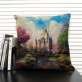 Axyaa Fairy Tale World Oil Painting Cushion Cover for Living Room Sofa